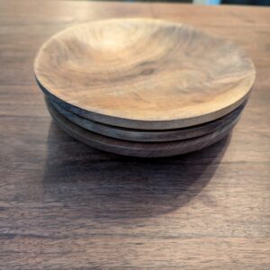 Set of 3 stackable bowls/plates made from black walnut