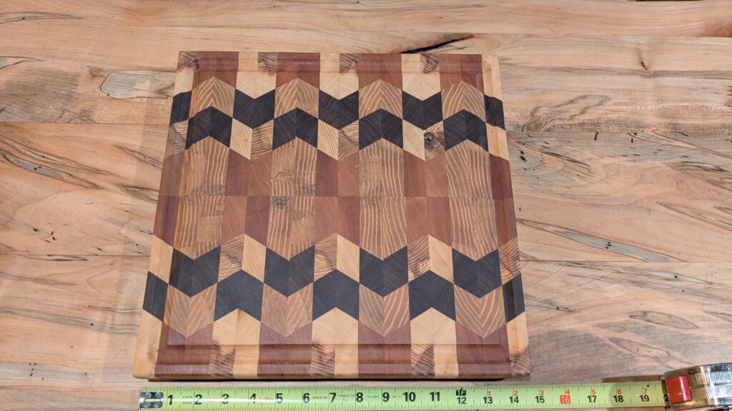Ash, Black Walnut and Cherry End Grain Cutting Board