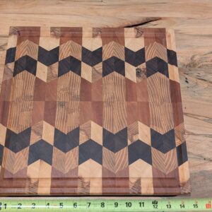 Ash, Black Walnut and Cherry End Grain Cutting Board