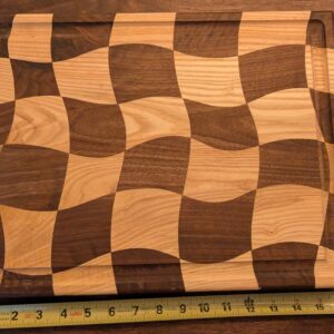 Black Walnut and Ash Decorative Wavy Cutting Board