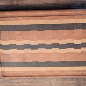 Black Walnut, cherry and Ash end grain cutting board