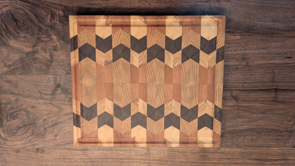 Cherry, Walnut and Ash end grain cutting board