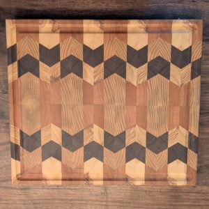 Cherry, Walnut and Ash end grain cutting board